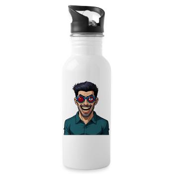 ICH BEOBACHTE DICH #1 - Geek &amp; Sci-Fi - Trinkflasche mit integriertem Trinkhalm - Weiß - Rechts
