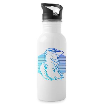 Charakterstarkes Motocross Design - Trinkflasche mit integriertem Trinkhalm - Weiß - Rechts