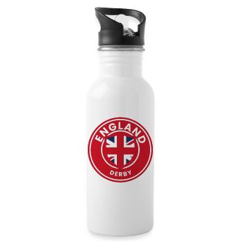 England Derby emblem shield - Water bottle with straw - white - Right