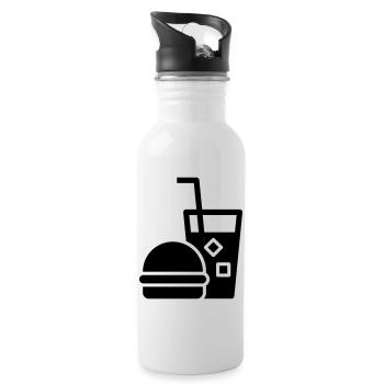 Fast food, burgers, food trucks - Water bottle with straw - white - Right