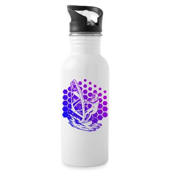 Clear windsurfing message - Water bottle with straw - white - Right
