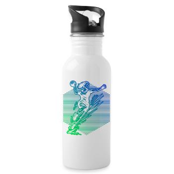 Handball illustration for handball for women - Water bottle with straw - white - Right