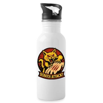 Scratch Attack Wütende Katzenklauen-Design - Trinkflasche mit integriertem Trinkhalm - Weiß - Rechts