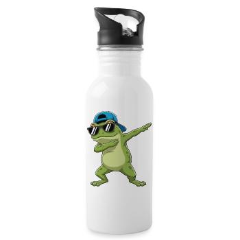 Cool Dabbing Frog Sonnenbrillen-Cartoon-Kunst - Trinkflasche mit integriertem Trinkhalm - Weiß - Rechts
