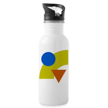 Geometric color constellation - Water bottle with straw - white - Right