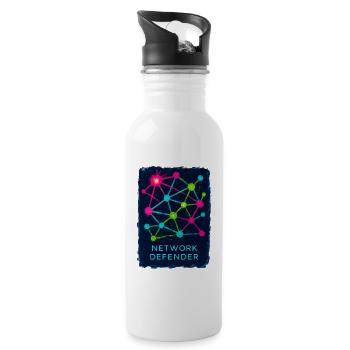 Network and Cyber Security Defender - Water bottle with straw - white - Right