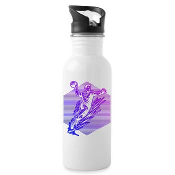 Clear handball message for men - Water bottle with straw - white - Right