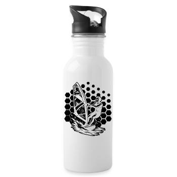 Clear windsurfing message - Water bottle with straw - white - Right