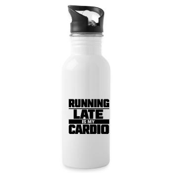 Running Late Is My Cardio - Water bottle with straw - white - Right