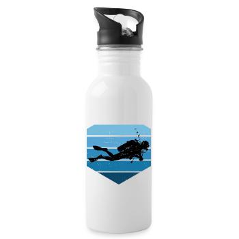 Diving Fokus pur - Trinkflasche mit integriertem Trinkhalm - Weiß - Rechts