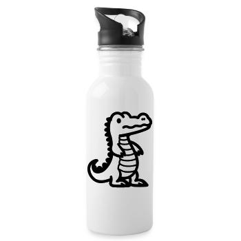 alligator - Water bottle with straw - white - Right