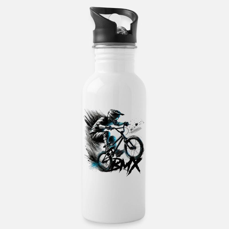 BMX - Gourde avec paille intégrée - blanc