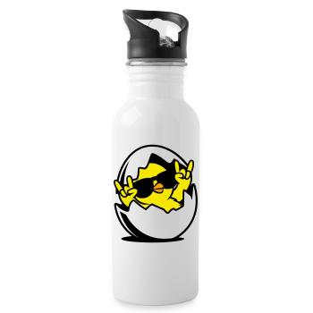 Rock Chick – Cool Chick in an Egg - Water bottle with straw - white - Right