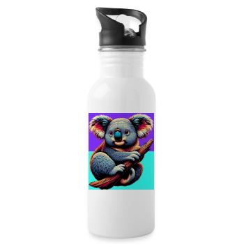 Koala - Trinkflasche mit integriertem Trinkhalm - Weiß - Rechts