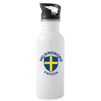 Helsingborg Shield Crest - Water bottle with straw - white - Right