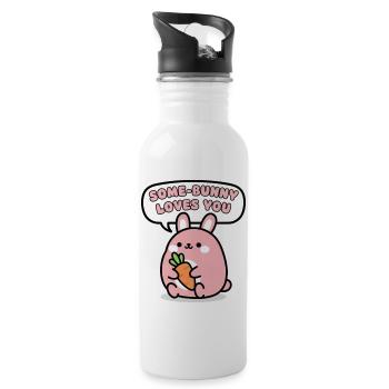 Some Bunny Loves You Carrot Cute - Water bottle with straw - white - Right