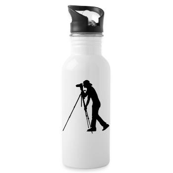 Photographer Fotograf Fotografie - Trinkflasche mit integriertem Trinkhalm - Weiß - Rechts