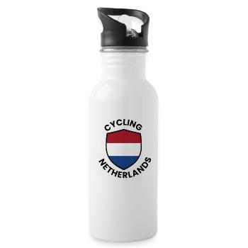 Blason du vélo néerlandais - Gourde avec paille intégrée - blanc - Droite