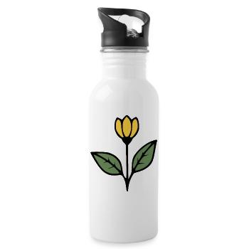 Idée cadeau fleur Tulipe Fleurs Fleurs Maman - Gourde avec paille intégrée - blanc - Droite