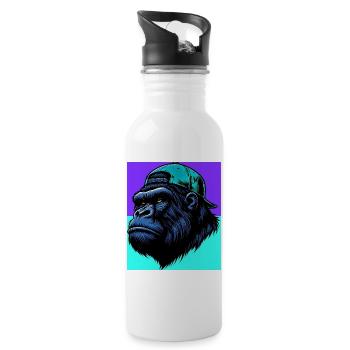 gorilla - Water bottle with straw - white - Right