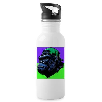 gorilla - Water bottle with straw - white - Right