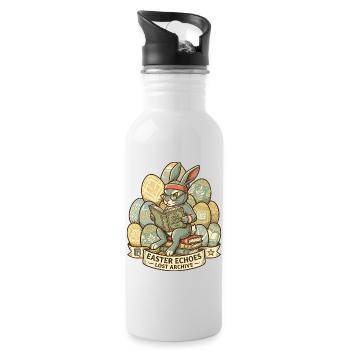 Easter Bunny Archivist - Water bottle with straw - white - Right
