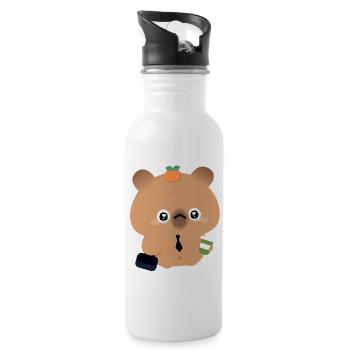 Coffee Capybara - Water bottle with straw - white - Right