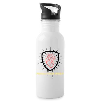 Protect Energy Heart Shield - Water bottle with straw - white - Right