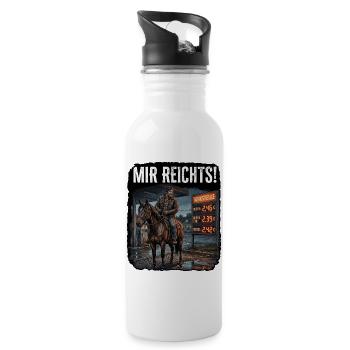 Sprit Preise Tanken Benzin - Trinkflasche mit integriertem Trinkhalm - Weiß - Rechts