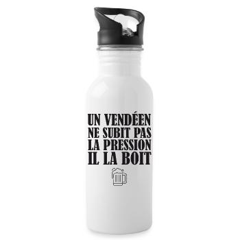 Un Vendeen Ne Subit Pas La Pression Il La Boit ... - Gourde avec paille intégrée - blanc - Droite
