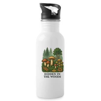 Forest Mushrooms Secret - Water bottle with straw - white - Right