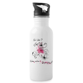 Na und ? - Trinkflasche mit integriertem Trinkhalm - Weiß - Rechts