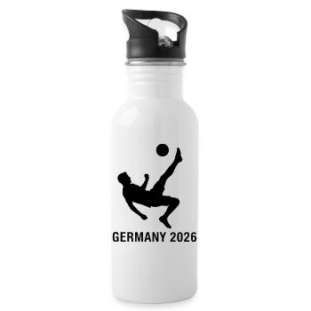 Germany 2026 Football Shot Fan - Water bottle with straw - white - Right