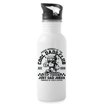 Cadeau Papa 2026 - Club des Papas Cool - Gourde avec paille intégrée - blanc - Droite