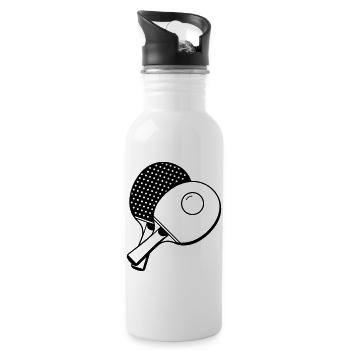 Tennis de table - Gourde avec paille intégrée - blanc - Droite