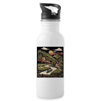 Années 70 Nature Vintage - Gourde avec paille intégrée - blanc - Droite