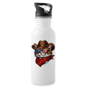 Cat Cowboy USA - Gourde avec paille intégrée - blanc - Droite