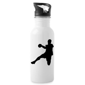 Handball - Gourde avec paille intégrée - blanc - Droite