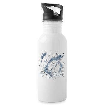 Stern Karte - Trinkflasche mit integriertem Trinkhalm - Weiß - Rechts