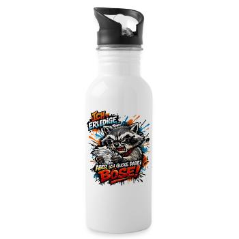 Ich mach das aber ich gucke dabei böse - Trinkflasche mit integriertem Trinkhalm - Weiß - Rechts