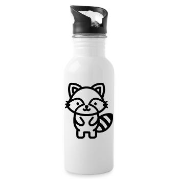 raccoon - Water bottle with straw - white - Right