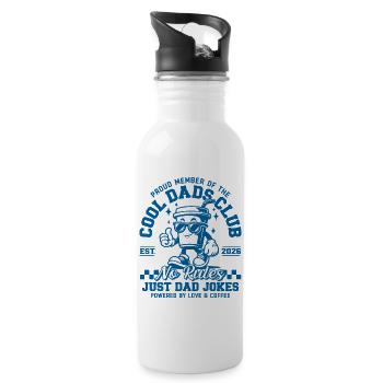 Cool Dads Club - Dad 2026 Gift - Water bottle with straw - white - Right