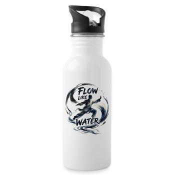 Tai Chi Flow - Trinkflasche mit integriertem Trinkhalm - Weiß - Rechts
