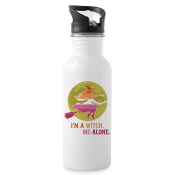 Pride Month LGBTQ - I'm a Witch. Leave Me Alone - Water bottle with straw - white - Right