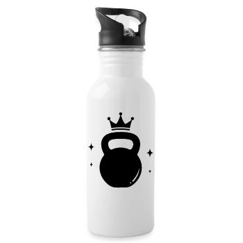 Kettlebell Queen – Fitness Krone - Water bottle with straw - white - Right