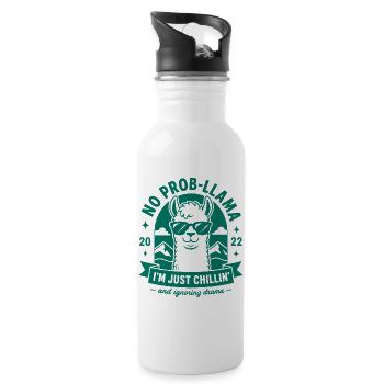 Caffeine Llamaste No Drama - Trinkflasche mit integriertem Trinkhalm - Weiß - Rechts