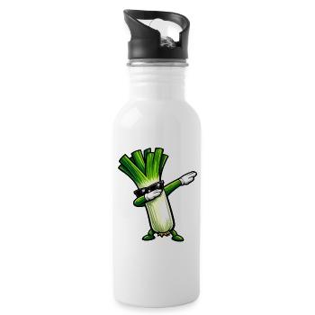 Dabbing leeks - Water bottle with straw - white - Right