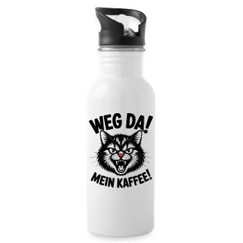 Kaffee gehört mir - Trinkflasche mit integriertem Trinkhalm - Weiß - Rechts