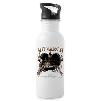 Monarch Krone Finster Flammen - Trinkflasche mit integriertem Trinkhalm - Weiß - Rechts