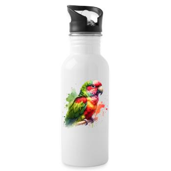 Alexandra Parakeet Gift - Water bottle with straw - white - Right
